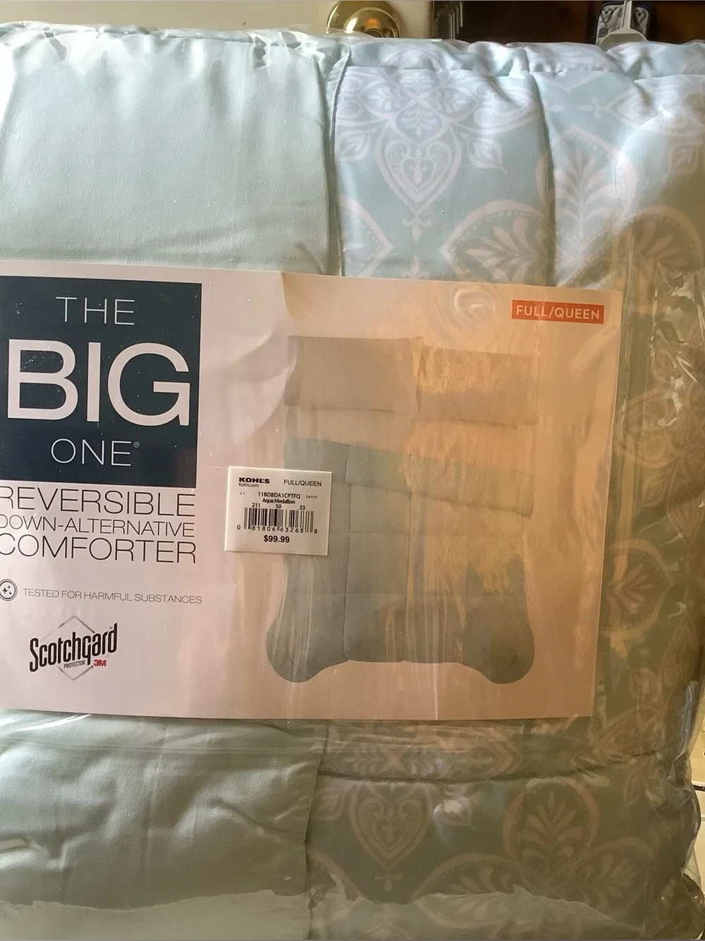 NWTs Gorgeous Comforter Full/ Queen AQUA Green Floral Design The Big One was $99